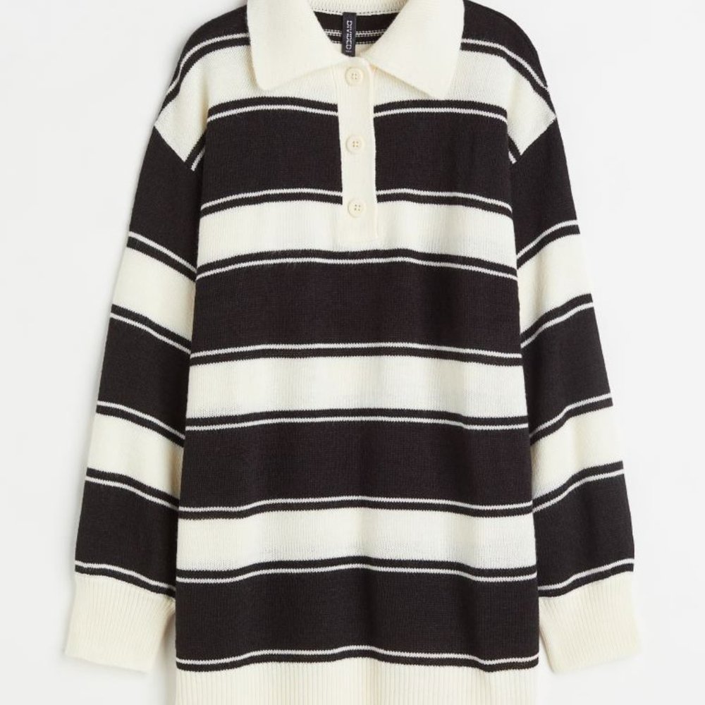 Oversized Jumper w/ Button Up Collar